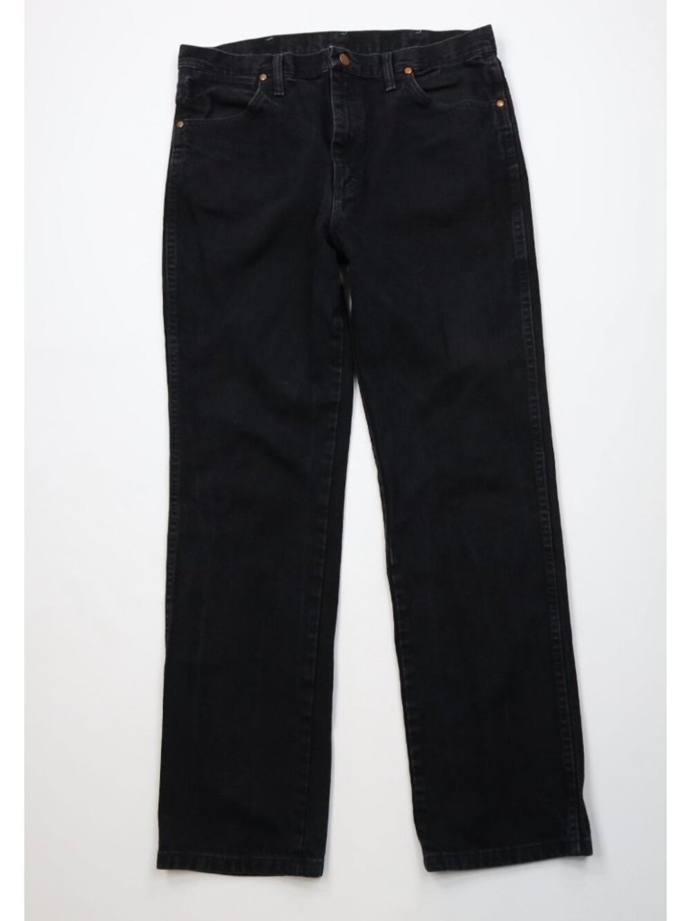 Vintage 90s Y2K Wrangler Mens 36x32 Faded Straight Leg Denim Jeans Black Cotton
